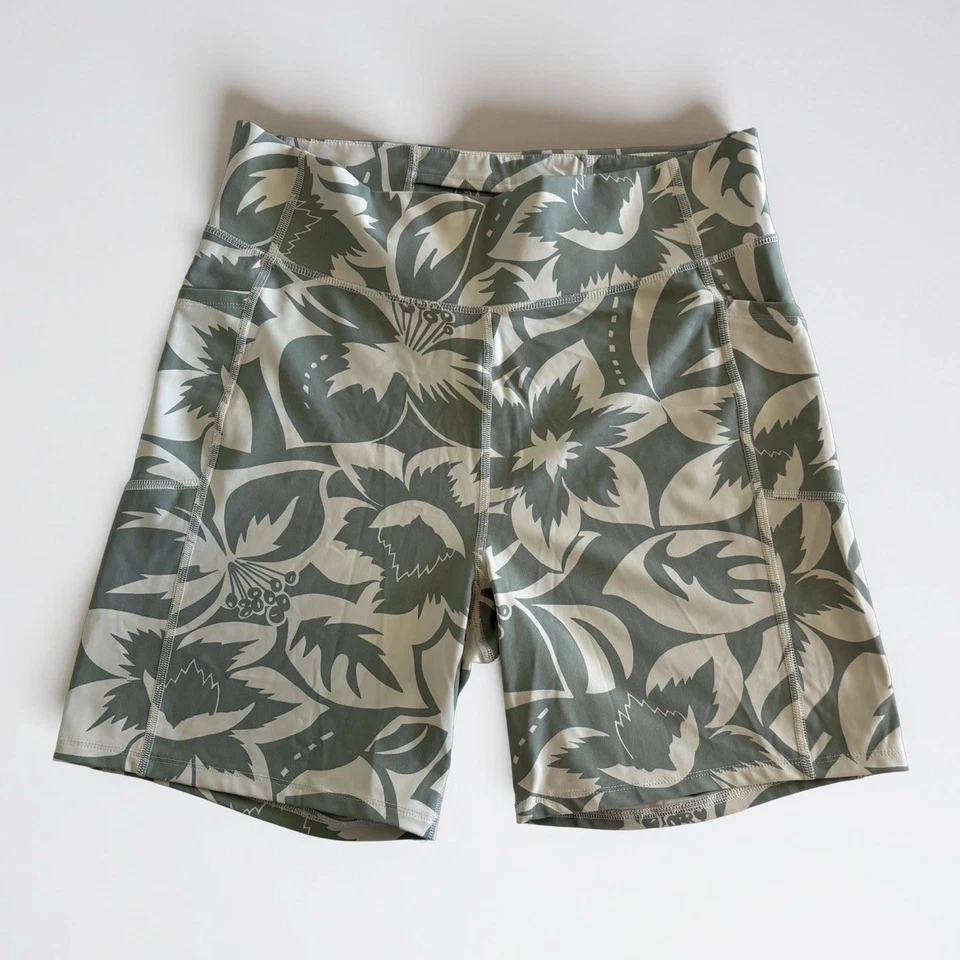 Pantalones Cortos de Bicicleta Madewell Cintura Alta Tropicales Florales Talla XL Foto 2 de 4