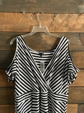 Torrid Dress W/ Tags Striped Open Shoulders,Cotton Comfort  Dress Size 2X Bl/Wh