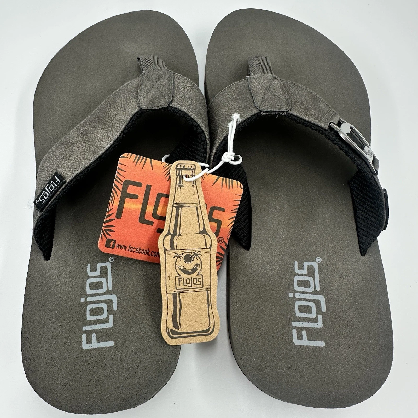 Flojos Estiler Lite Men's Sandal, Faux Leather/Webbed Upper W/Bottle Opener Sz 7