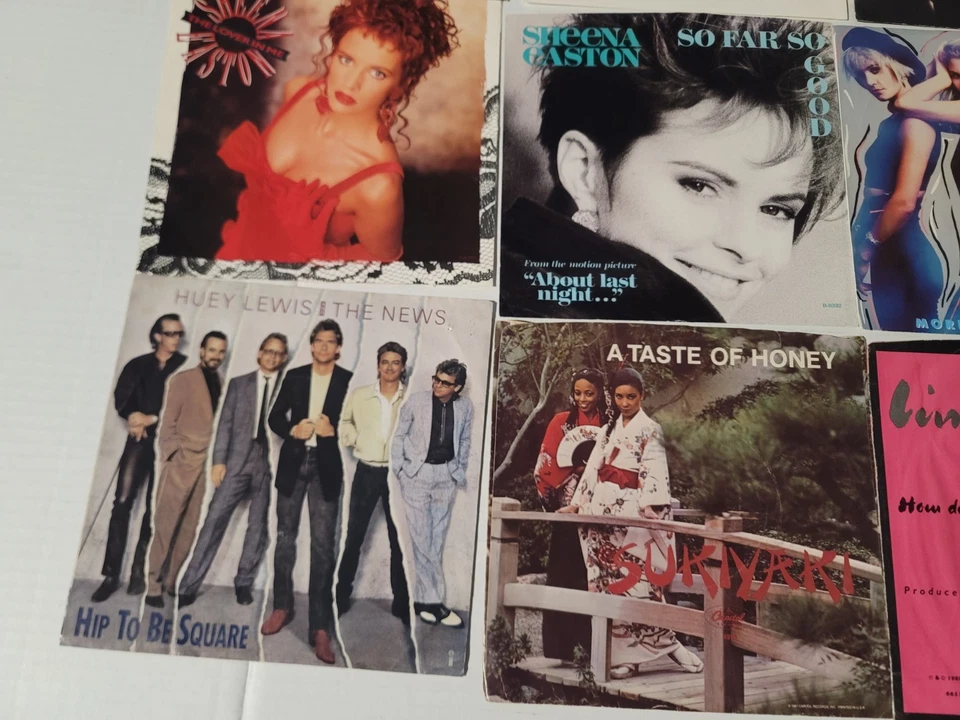Lot of 25 Picture Sleeves Only 45 RPM Bangles, Heart, Dolly, We are the World. - Image 4 of 4
