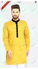 Designer Kurta Long Sleeve Cotton Shirt Ethnic Mens Long Pathani Kurta