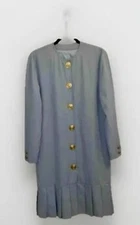 CHETTA B Designer Gold Lux Button Pleated Hem Formal Tuxedo Dress Jacket VINTAGE