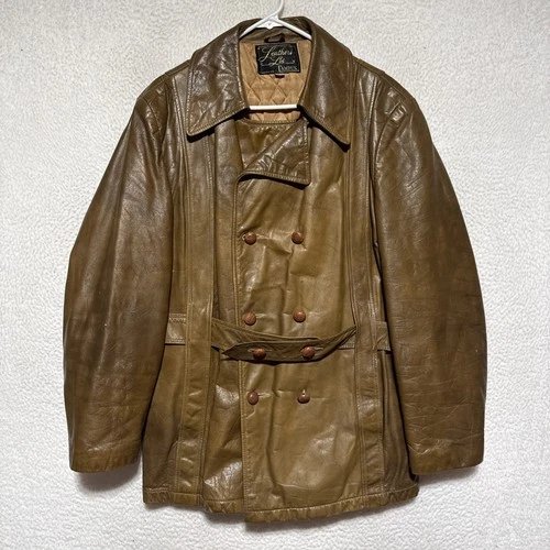 VTG 70s Leathers Ltd by Campus Brown Leather Barnstormer Jacket Belted Men’s L video thumbnail
