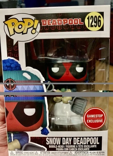 Funko Pop #1296: Marvel Snow Day Deadpool GameStop Exclusive w/ Protector