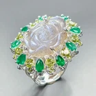Jewellery 12 ct+ Natural Labradorite Ring 925 Sterling Silver Size 8 /R468663
