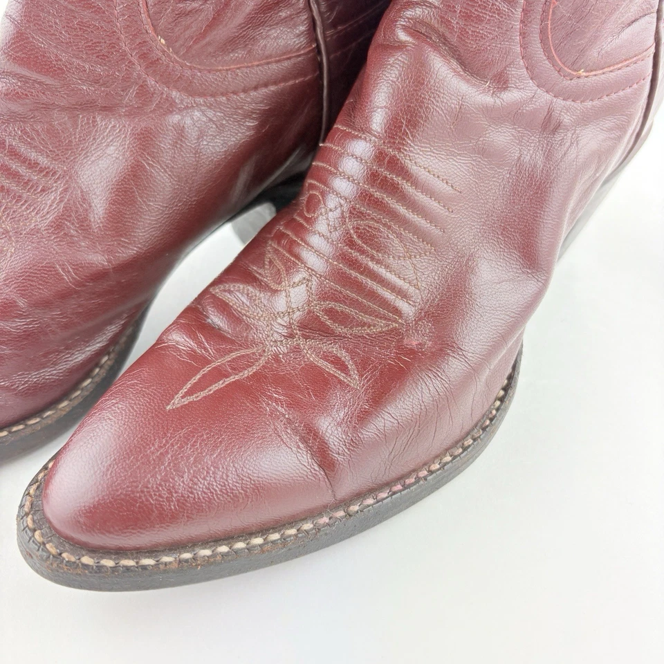 Botas de caubói femininas Larry Mahan’s feitas no Texas pele de cobra real parte superior tamanho B6N - Imagem 2 de 4