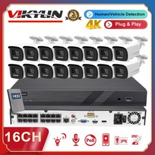 Vikylin 4K 16ch POE NVR CCTV System 8MP IR PO...