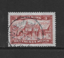 GERMANY SCOTT 339 USED VF - 1924 3m CLARET ISSUE - MARIENBERG CASTLE
