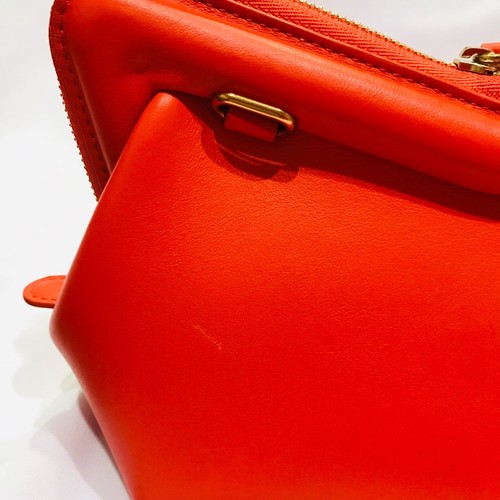 Mansur Gavriel Mini M telaio arancione papaya + catena oro + porta carte Lancaster - Foto 9 di 16