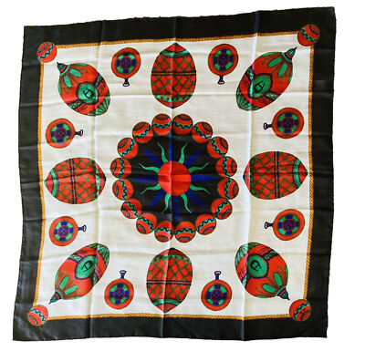 K K & Co SCARF 35''x35'' Square Polyester Nautical Paris College Red Blue Green