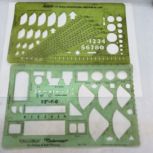 18pcs Architect/Drafting-Timesaver/Berol/Timely/Pickett-Landscape/Bath Templates - Picture 10 of 11