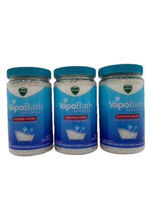 Vicks VapoBath Crystals Non-Medicated Bath Salts Soothing Vicks Vapors 15 oz X 3