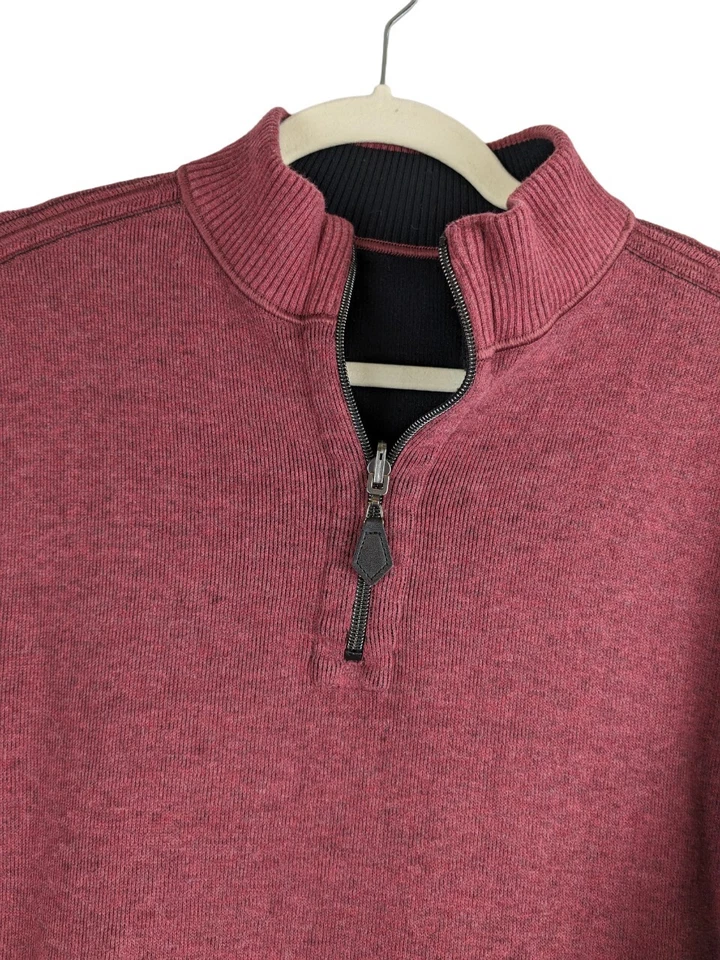 Unbranded Men’s Half Zip Up Sweater Reversible Red & Black Size Small (See Desc) - Image 2 of 4