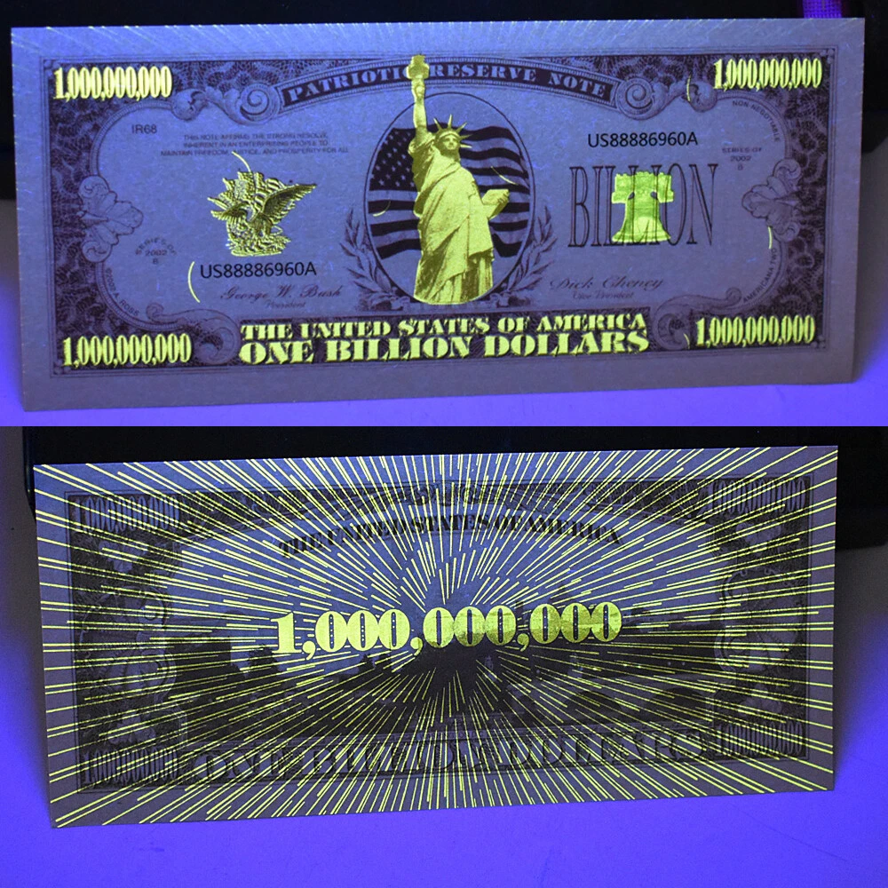 10pc Statue of Liberty Banknotes 1 Billion Dollars UV Serial Number Paper Money - Picture 4 of 7