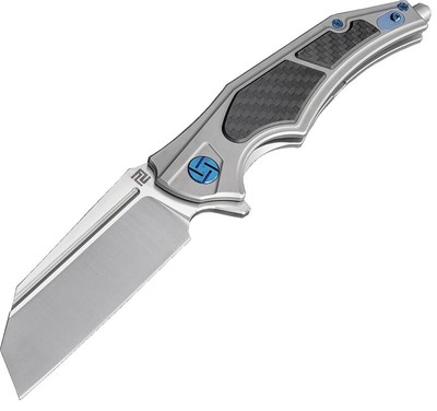 Artisan Apache Folding Knife 3.5'' Bohler M390 Steel Blade Titanium/Carbon Fiber