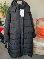 George Asda Black Longline Puffer 4 Way Coat Size 2xl Rrp £55