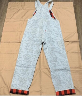 FW17 Supreme x LEVI'S Snakeskin Overalls Dungarees Light Blue Size