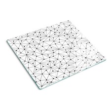 Tulup Glass Worktop Saver Splashback Chopping Board 60x52cm - Lines and circles