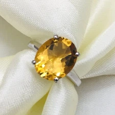 100% Natural Citrine Gemstone Ring For Men 925 Silver ring For Him & Her