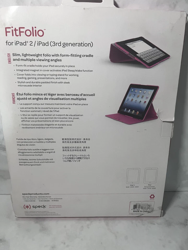 Speck FitFolio para iPad 2/3ª generación arte floral blanco y negro Foto 3 de 4