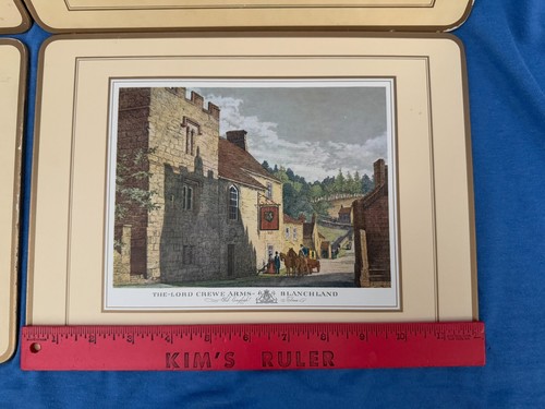 PIMPERNEL OLD ENGLISH INNS Cork Backed Placemats Set of 4 Vintage England UK GBR - Picture 9 of 10