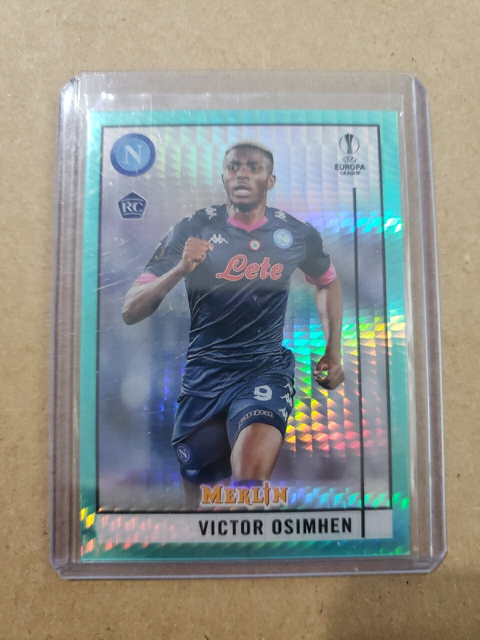 2020-21 Topps Merlin Chrome Ucl Victor Osimhen Aqua Prism Refractor Rc #59