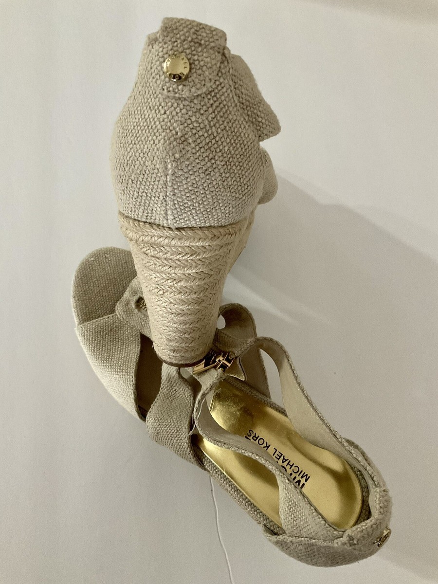 MICHAEL KORS BERKLEY WEDGE SANDALS,ZIP CLOSURE,OPEN TOE,SZ MICHAEL KORS BERKLEY WEDGE SANDALS,ZIP CLOSURE,OPEN TOE,SZ