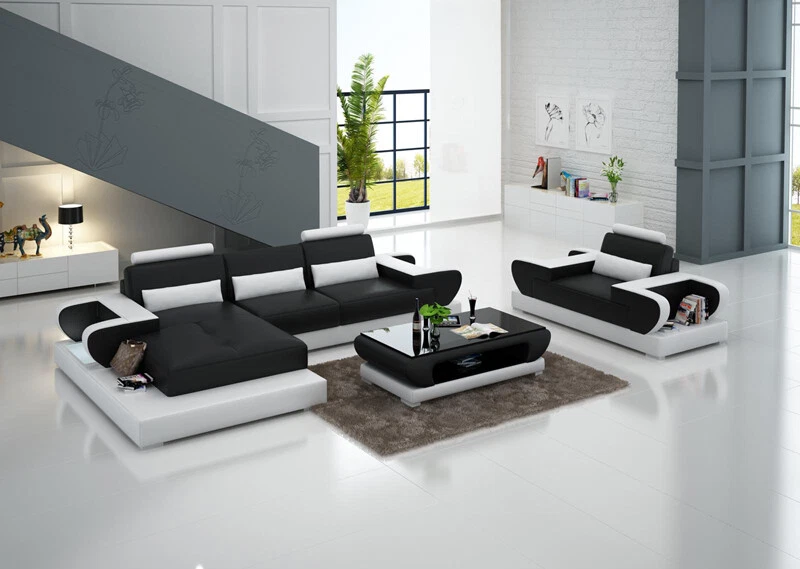 Design XXL Big Sofa With USB Corner Sofa Leather Sofa Couch