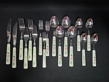 Studio Nova Garden Bloom Flatware Set 17 Piece Stainless Floral Handle