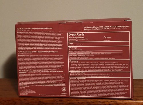 BOOTS No7 Skincare Treats Gift Set Day Cream Serum Exfoliating Cleanser Mask New - Picture 3 of 4