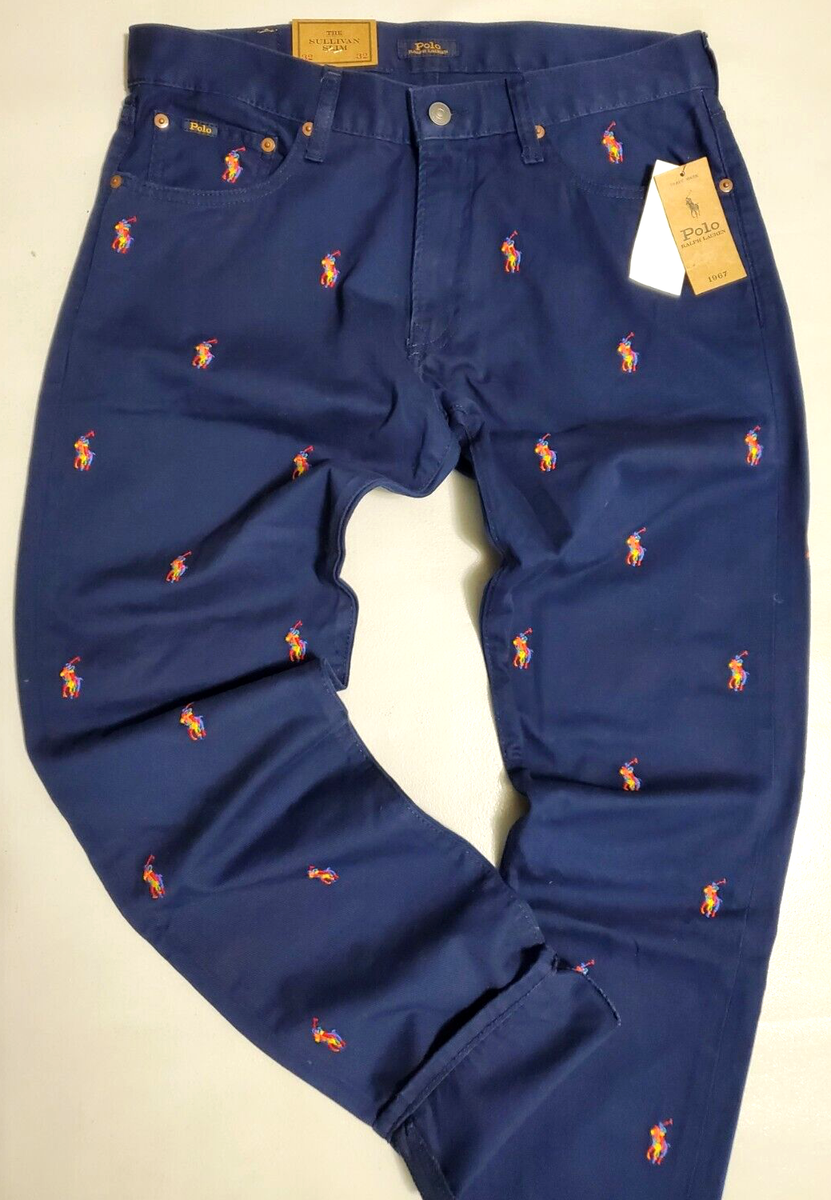 Polo Ralph Lauren Sullivan Slim Allover Pony Logo Mens Zip-Fly