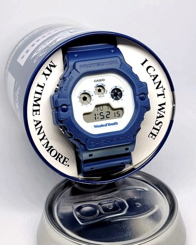 カシオジーショック Wasted Youthコラボ 腕時計 限定缶 デジタル 青