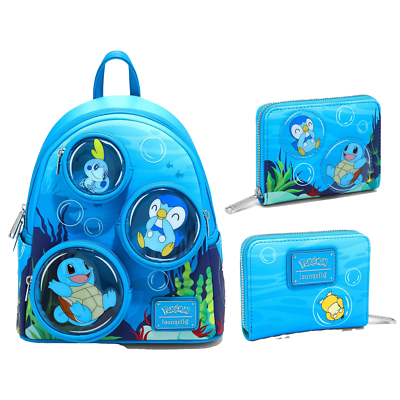 Loungefly Pokemon Water Type Mini Backpack + Wallet Set | eBay