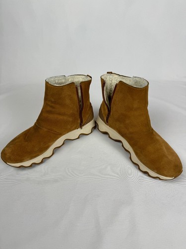 Sorel Kinetic Short Suede Zip Ankle Boots Womens Size 7.5 Camel Waterproof Boot - Picture 6 of 16