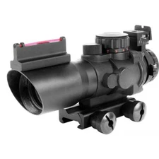 Aim Sports RECON 4X32mm Scope with Fiber Optic BUIS & Tri Color Mil Dot Reticle