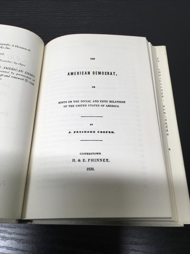 The American Democrat; A Treatise On Jacksonian Democracy, James Cooper 1969 - Picture 14 of 21