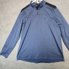 Spyder Sweater Mens Medium Blue 1/4 Zip Long Sleeve Active