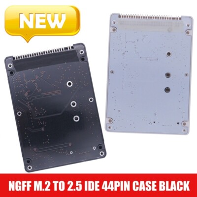 M.2 NGFF SATA SSD to 2.5 IDE 44pin Converter Adapter with Case Black White New