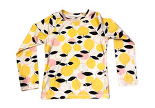 Tea Collection Girl's Long Sleeve Citrus Print Swim Rash Guard Top Sz 8