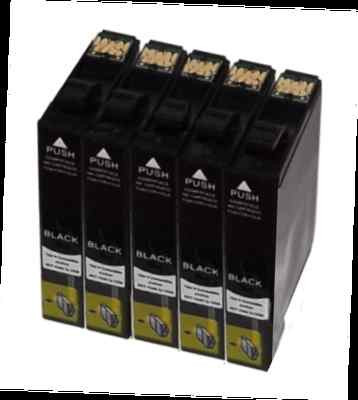 5 schwarze Patronen für EPSON Stylus DX6050 7400 7000f 7450 8450 9400F SX200 218