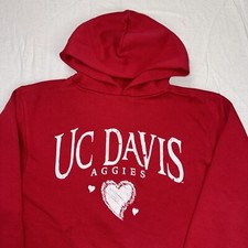 UC Davis Aggies Hoodie JanSport Medium M RED Hearts Academia University Cali