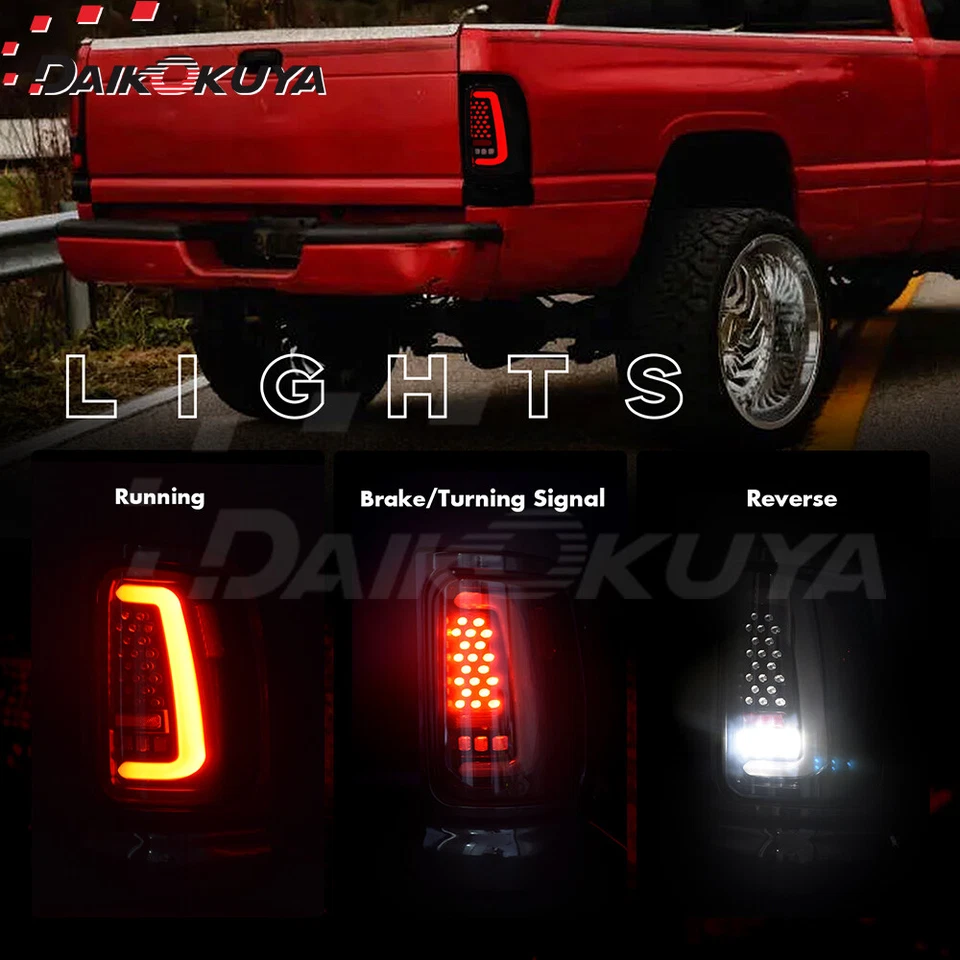 Luzes traseiras de LED com animação inicial para Dodge 94-01 Ram 1500/94-02Ram 2500/3500 - Imagem 2 de 4