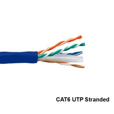 Kentek Blue 1000ft Cat6 UTP Stranded Ethernet Bulk Cable 24AWG 550MHz Gigabit