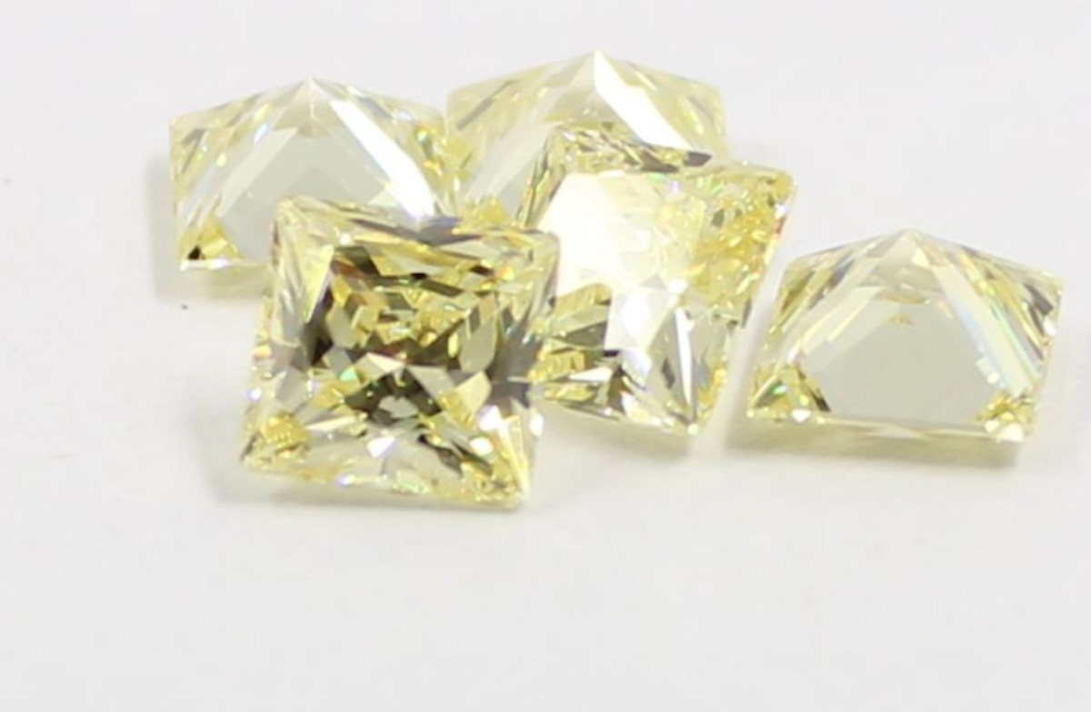 Cubic Zirconia Canary Yellow Princess Faceted 6A Loose Stones
