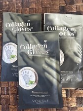 X3 VOESH Collagen Protective Hand Moisturizing Gloves  Socks Spa Mani Pedi