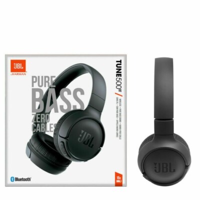 JBL Tune 500BT Bluetooth On-Ear Headphones - Black 50036355674| eBay