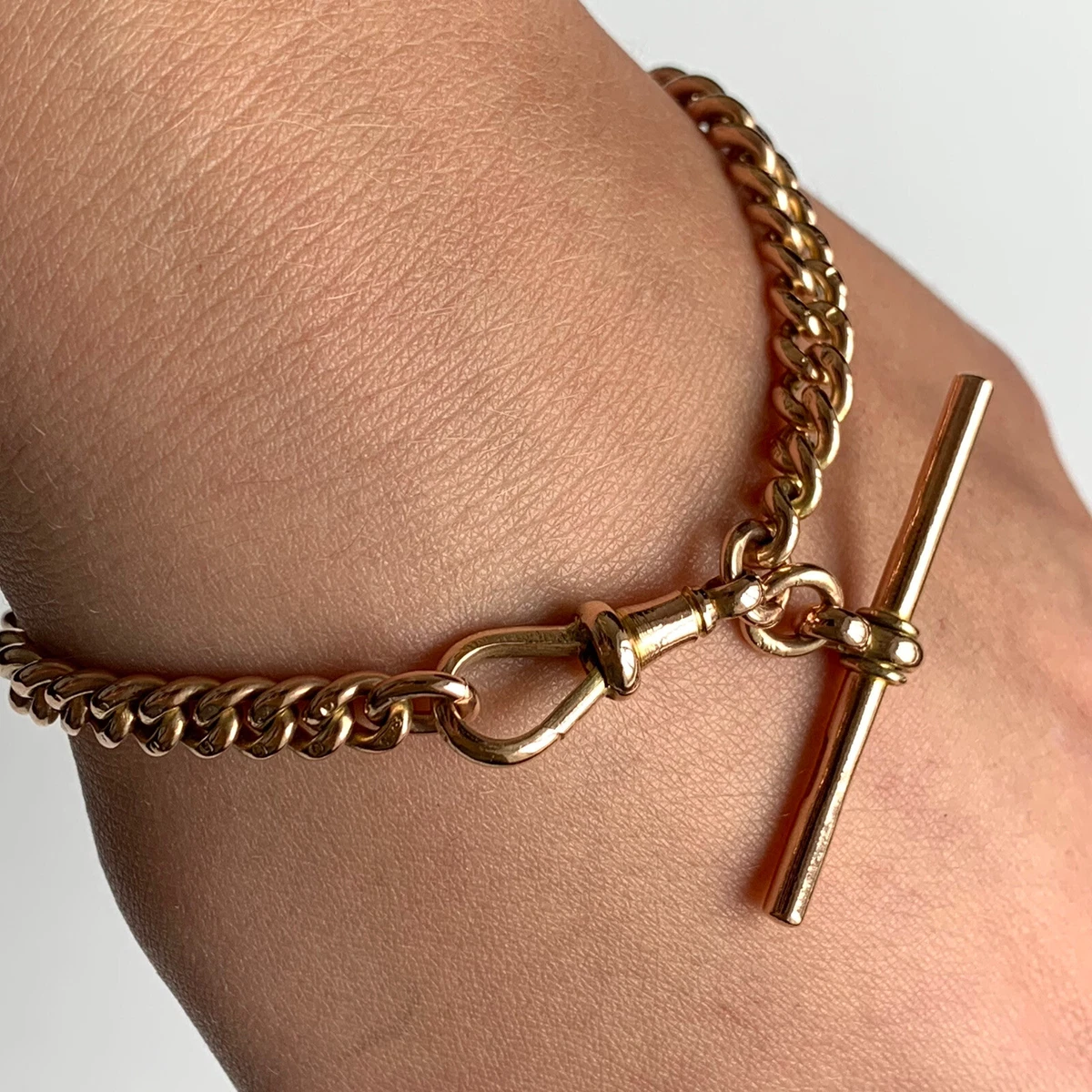 Rose gold deals t bar bracelet