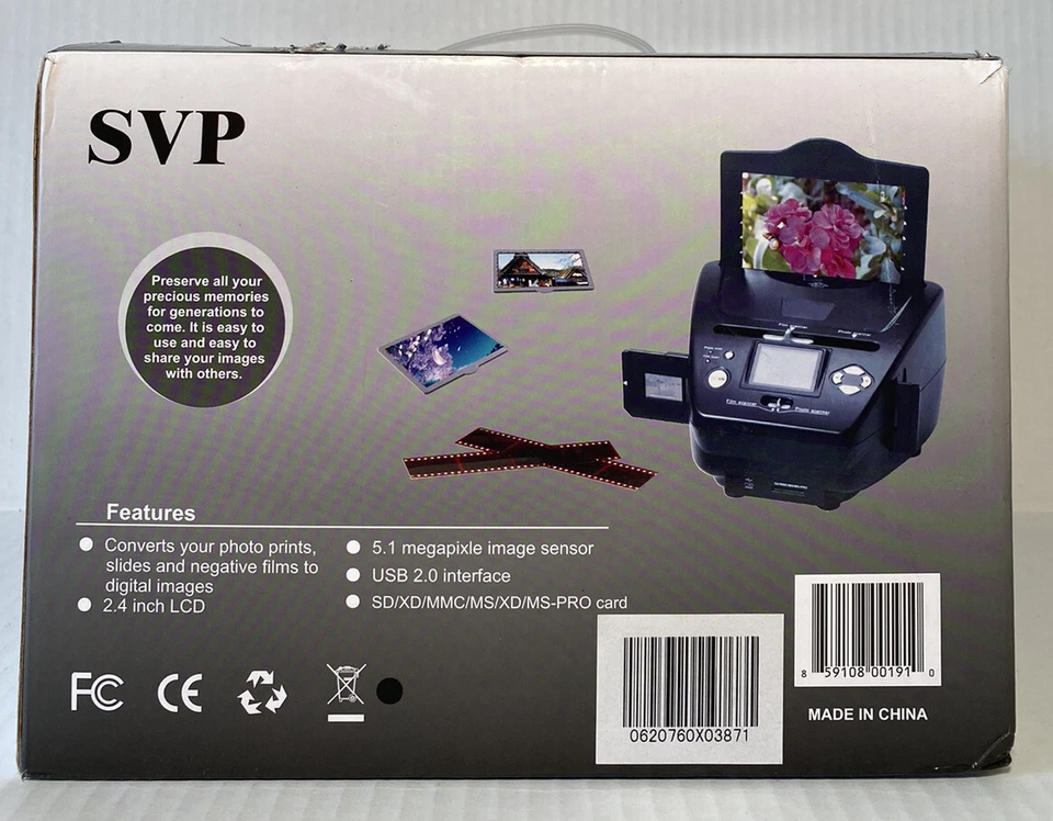 Photo Film Slide Scanner SVP 3 In 1 PS9700 USB or 5V Adapter 2.4 Inch LCD Screen - Image 4 of 4