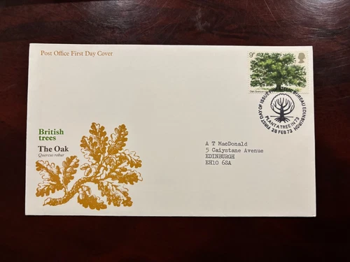 United Kingdom 1973 - Tree Planting Year, Oak FDC stamp Philatelic Bureau Edinbu