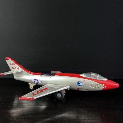 TDF ミニチュアロケットと戦闘機セット Vintage Airplane Douglas NAVY Sky Rocket Tin Toy Plane HTC